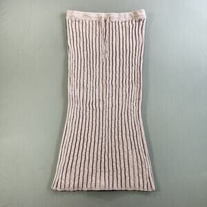 FP Beach Womens Cotton Ribbed Stretchy Casual Midi Skirt Solid Pink Size Small